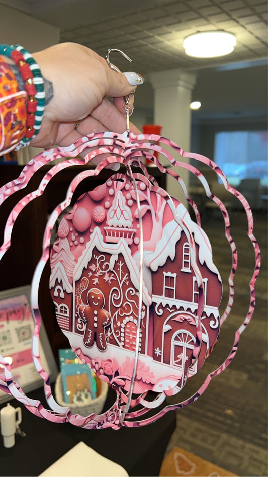 Gingerbread house wind spinner